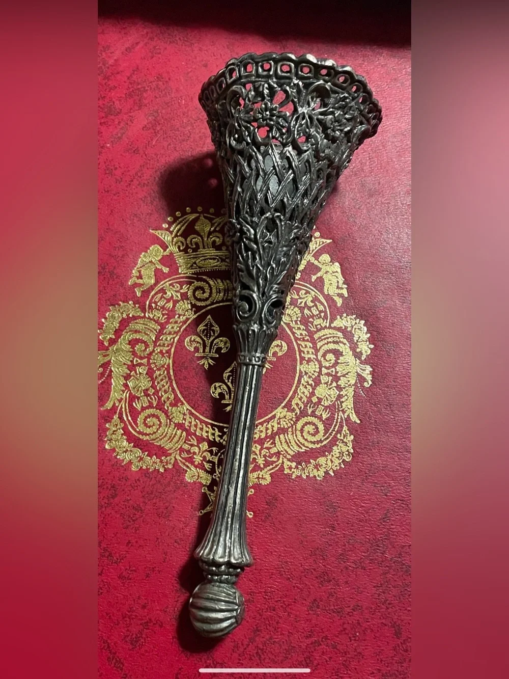 A Tussie-Mussie.   victorian inspired floral  holder. 6.5 in